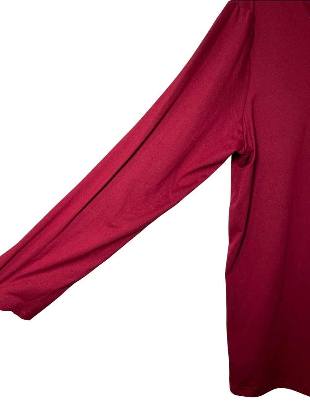 Showitty Women's V-Neck Red Long Sleeve Top Casual Chic Minimalist Size XL - Picture 5 of 8